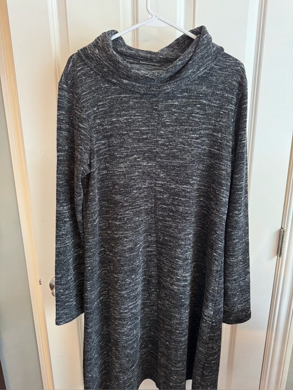 Banana Republic Gray Marled Cowl Neck Sweater Dress